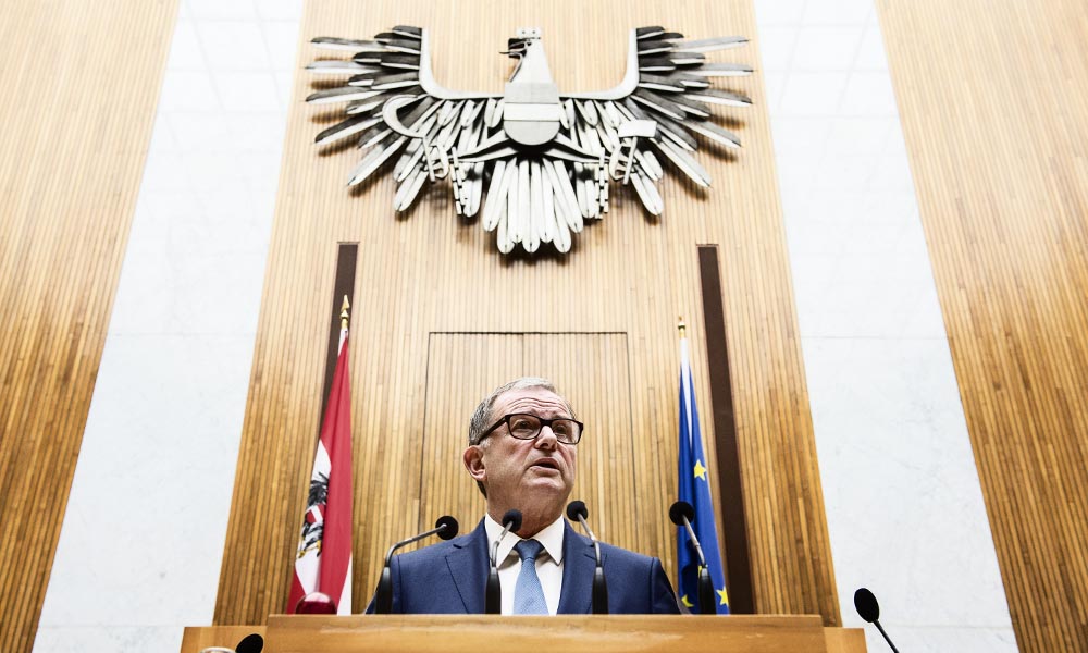 Nationalratspräsident Karlheinz Kopf Nationalratspräsident Karlheinz Kopf bei Ansprache im Nationalratssitzungssaal.